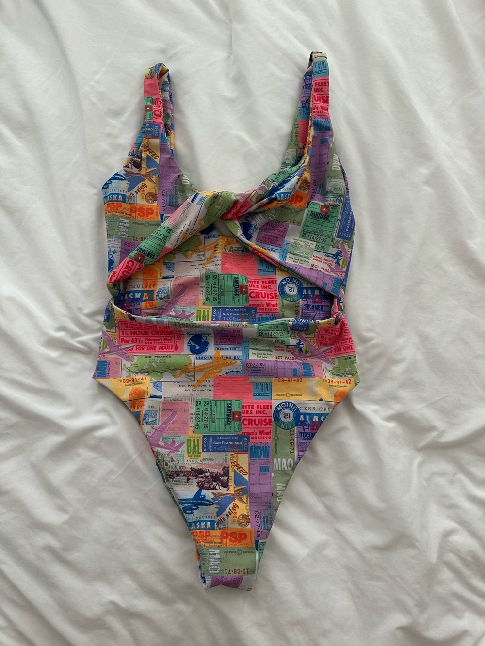 Women’s Skatie Multicolor Ticket-Print One-Piece Swimsuit